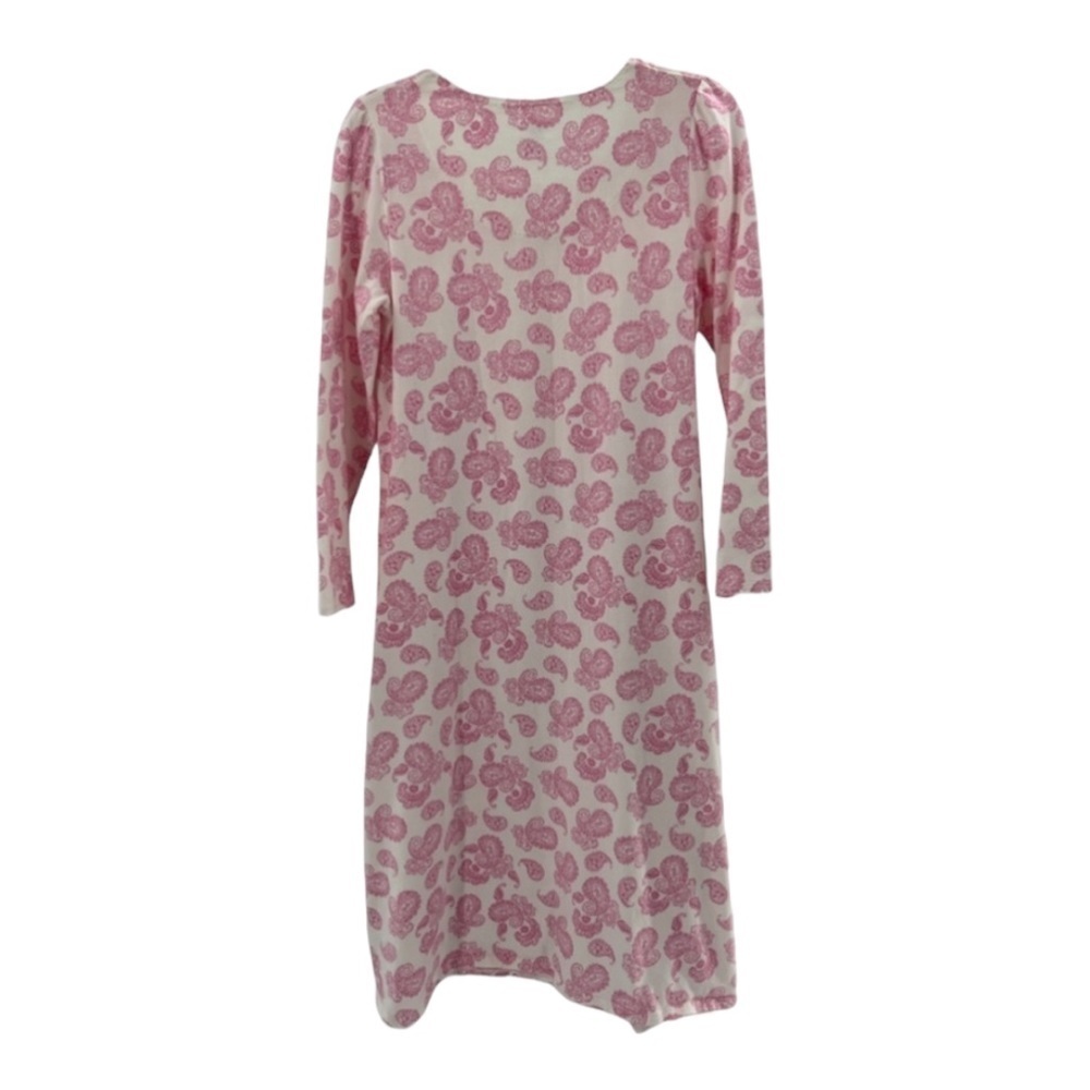 Aria Long Sleeve Night Gown White/Pink Paisley Size Small - Picture 2 of 6